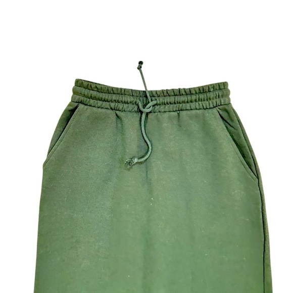 Nwot Zara dark Green Midi Pencil Skirt back slit casual elastic waist medium - Picture 12 of 14